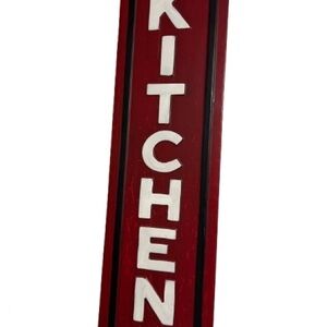 Vintage Red Kitchen Wall Sign